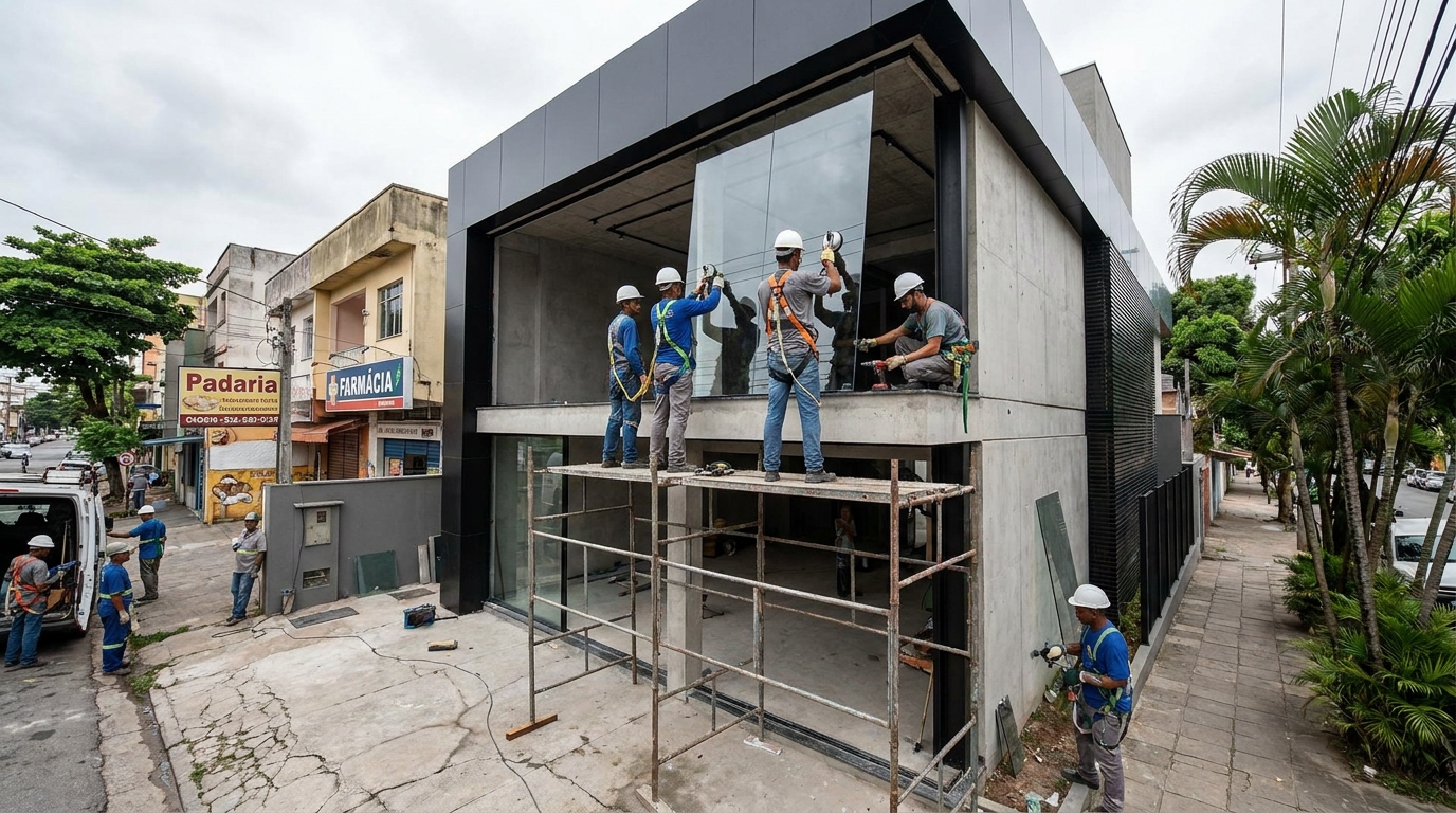 Fachada preta moderna em Volta Redonda-RJ